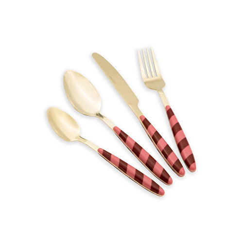 The Mia Joy Çatal Kaşık Bıçak Takımı Pembe Gold 24 Parça