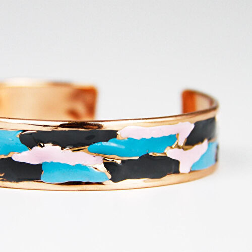 Coho Objet Coho Mine El İşleme Sky Renkli Bakır Bileklik