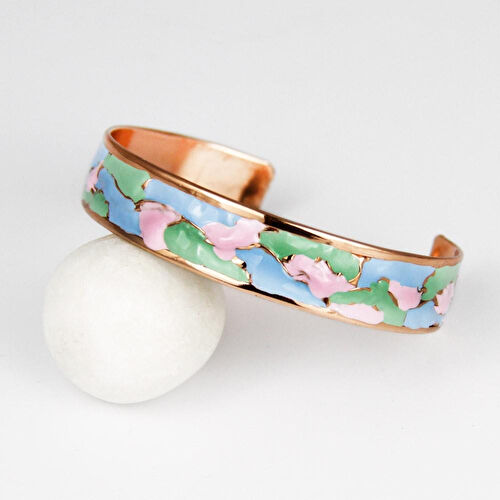 Coho Objet Coho Mine El İşleme Clouds Renkli Bakır Bileklik