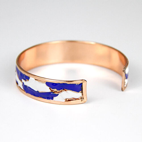 Coho Objet Coho Mine El İşleme Ocean Renkli Bakır Bileklik