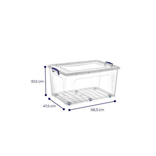 Vienev 3lü 80 Lt Clear Box Saklama Kutusu