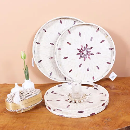 Mylamp Pure Sedef 45 X5 Cm. Sedefli Mozaik Tepsi