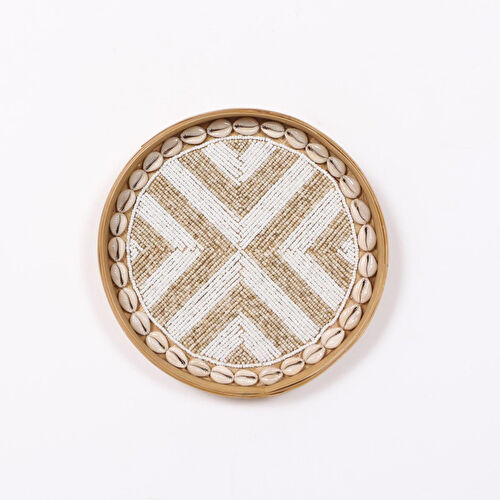 Mylamp Anadolu Boncuklu Bambu Duvar Dekoru &tepsi 25 Cm Tr005-25