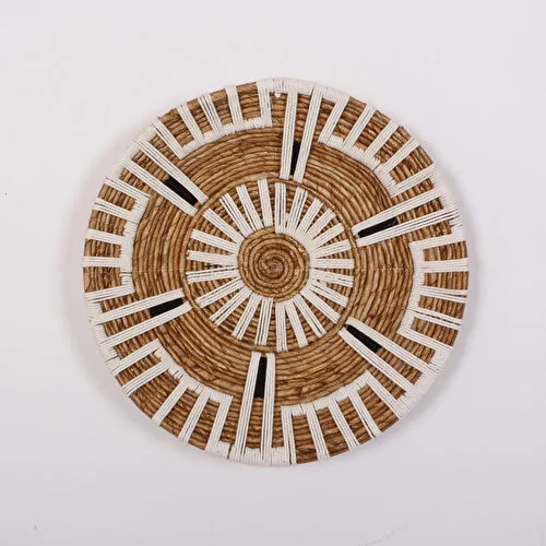 Mylamp Aspendos 50x12 cm Çap- Doğal Abaka Duvar Tabağı