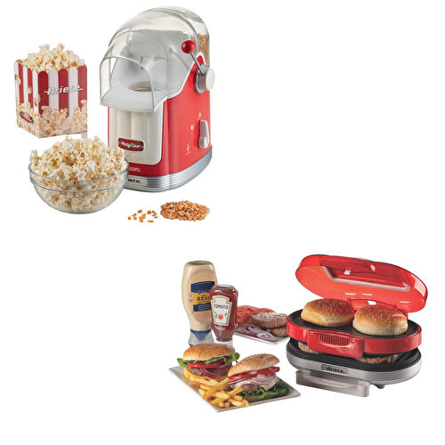 Ariete Party Time Popcorn Mısır Patlatma Makinesi + Hamburger Makinesi 2'li Özel Set Pset02