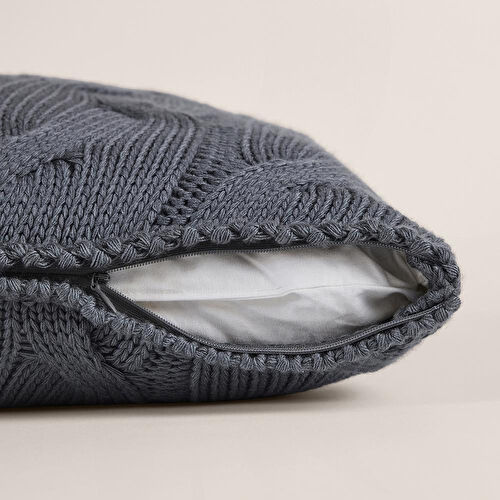Penelope Triko Kırlent Kılıfı Füme 45x45 Cm - Cabella Serisi
