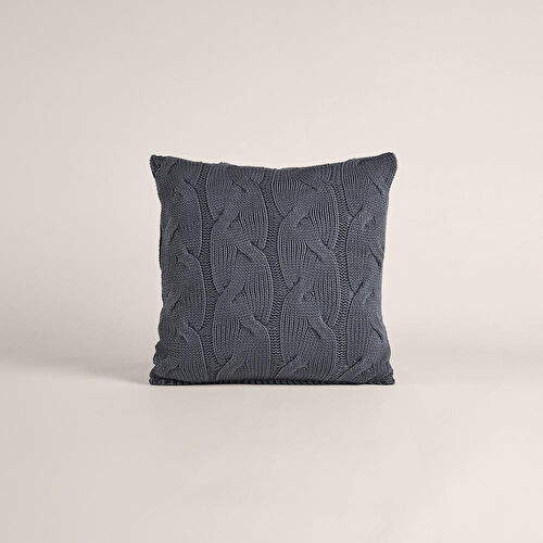 Penelope Triko Kırlent Kılıfı Füme 45x45 Cm - Cabella Serisi