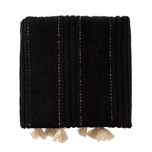 Mudo Home Linda Si̇yah Püsküllü Yüz Havlusu 50x80