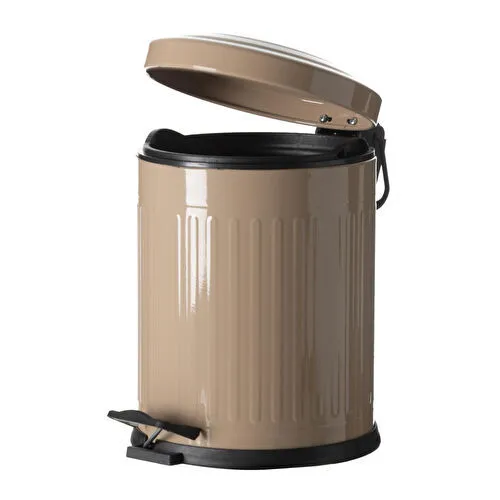 Mudo Home 5lt Pedalli Vintage Çöp Kovasi Bej