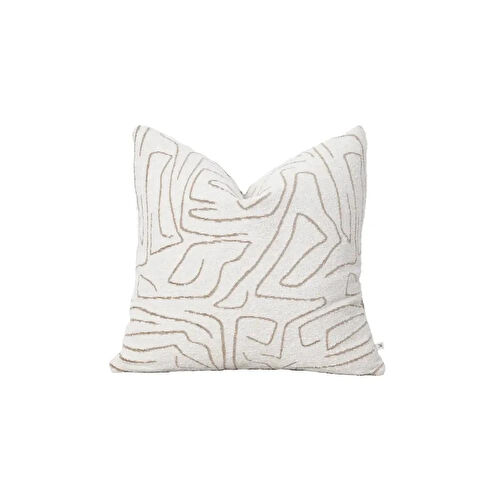 Penelope Elera Kırlent Kılıfı 45x45 Cm Ekru-bej
