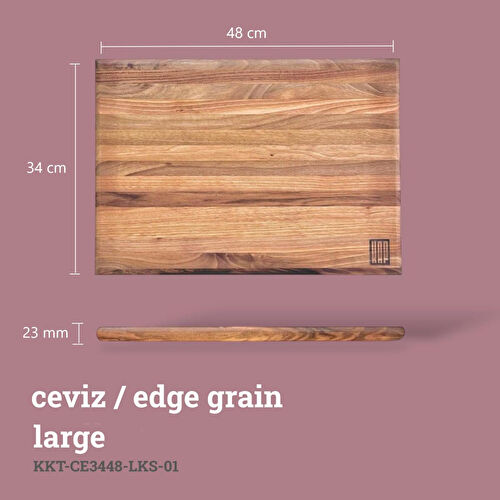 Kaf Ahşap Lüks Kesme Tahtası Ceviz - L