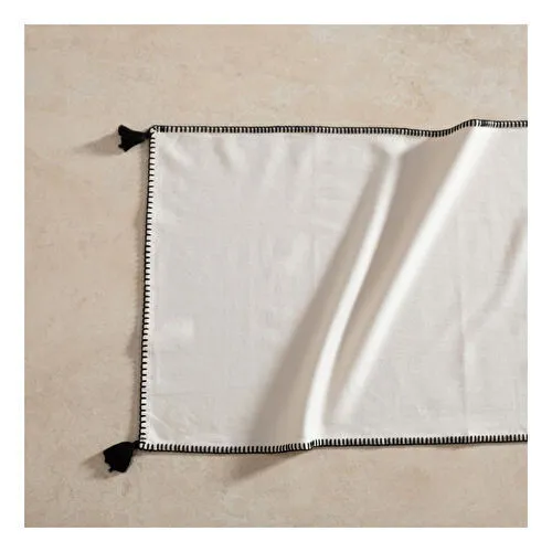 Mudo Home Oradea Püsküllü Runner Si̇yah 45x145