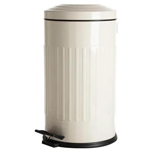 Mudo Home 16lt Pedalli Vintage Çöp Kovasi Krem