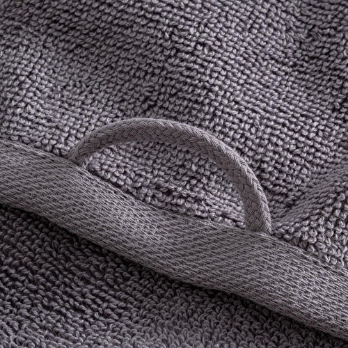 Green Black Lara Yüz Havlusu %100 Pamuk Bordürlü Koyu Gri 50x90 Cm