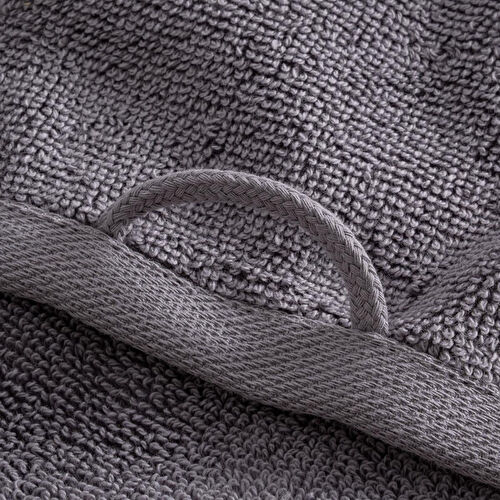 Green Black Lara Banyo Havlusu %100 Pamuk Bordürlü Koyu Gri 80x150 Cm