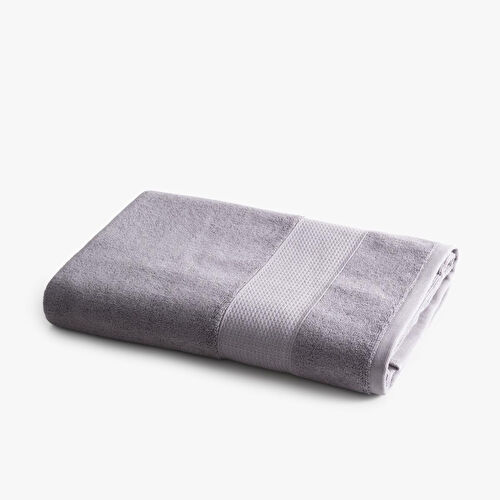 Green Black Lara Banyo Havlusu %100 Pamuk Bordürlü Koyu Gri 80x150 Cm