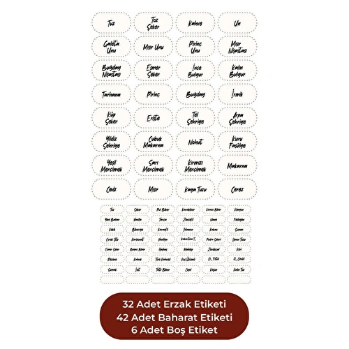 Vienev 80 Adet Erzak Ve Baharat Etiketi