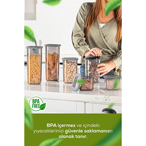 Vienev 12'li Etiketli Lux Hava Geçirmez Erzak Ve Baharat Saklama Kabı Seti 0,25 Lt Antrasit Antrasit Vienev 12'li Etiketli Lux Hava Geçirmez Erzak Ve Baharat Saklama Kabı Seti 0,25 Lt Antrasit Antrasit