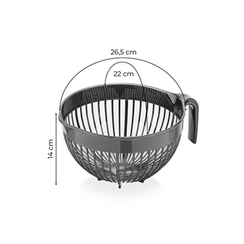 Vienev 2'li Set Linea Pirinç Süzgeci Ve Mikser Kapaklı 3 Litre Antrasit Kase