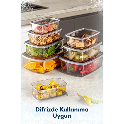 Vienev 8'li Hava Geçirmez Saklama Kabı Seti Antrasit 2x(250-500-750-1200 Ml) Vienev 8'li Hava Geçirmez Saklama Kabı Seti Antrasit 2x(250-500-750-1200 Ml)