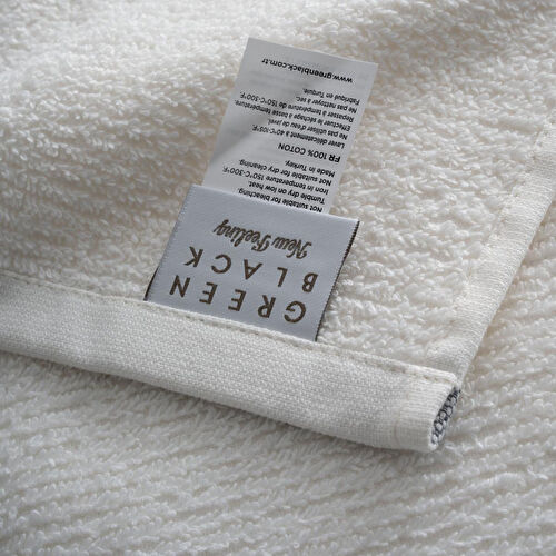 Green Black Tria Yüz Havlusu %100 Pamuk Jakarlı Krem-lacivert 50x90 Cm