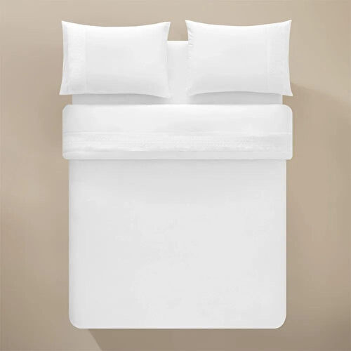 Penelope %100 Pamuk Percale Nevresim Seti 240x220 Cm Beyaz - Juana Serisi