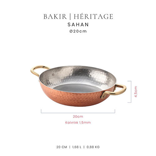 Voeux Héritage Koleksiyonu Bakır Dövmeli Sahan 22 cm