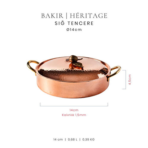 Voeux Héritage Koleksiyonu Bakır Sığ Tencere 14 cm