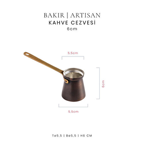 Voeux Artisan Koleksiyonu Bakır Kahve Cezvesi 6 cm