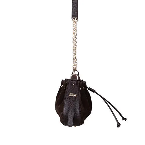 Bloominbag Haze Soft Süet Kahverengi Büzgülü Kadın Omuz Çantası – Umber Brown Drawstring Bag