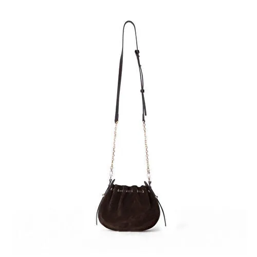 Bloominbag Haze Soft Süet Kahverengi Büzgülü Kadın Omuz Çantası – Umber Brown Drawstring Bag