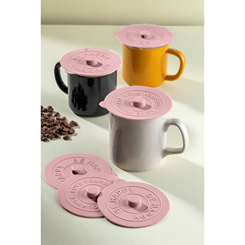 Vienev 6 Adet Silikon Isı Koruyucu Bardak Kapağı Pembe