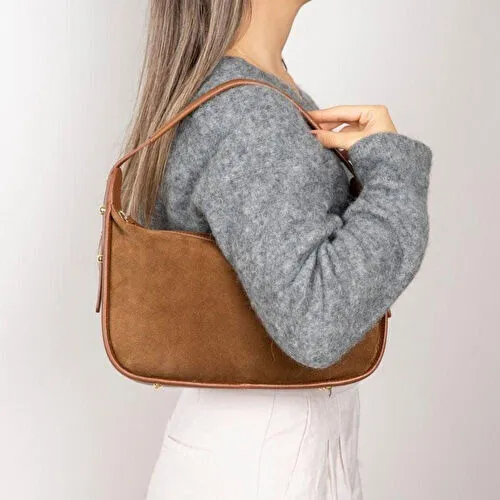 Bloominbag Elara Saddle Süet & Hakiki Deri Kadın Omuz Çantası – Premium Kadın Tote Bag Bloominbag Elara Saddle Süet & Hakiki Deri Kadın Omuz Çantası – Premium Kadın Tote Bag