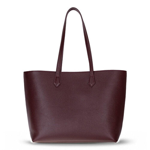 Bloominbag Terra Bordo Hakiki Deri Kadın Omuz Çantası – Merlot Burgundy Terra Structured Leather Tote