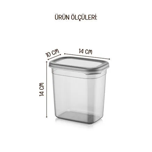 Vienev Etiketli 1150 Ml 2li Peggy Dikdörtgen Deterjan Saklama Kabı Seti Antrasit