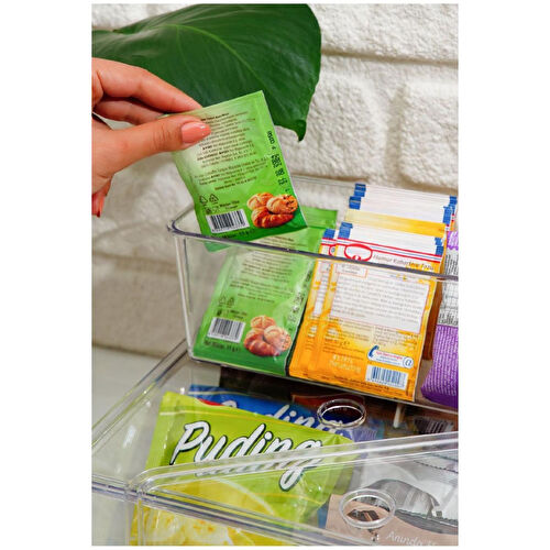 Vienev 5'li Kapaklı Saklama Kabı Seti Çerezlik Atıştırmalık Kutusu Şeffaf