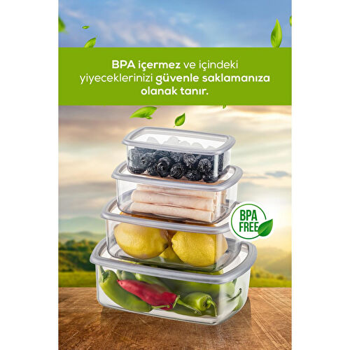 Vienev 12'li Hava Geçirmez Saklama Kabı Seti Antrasit 3x(250-500-750-1200 Ml)