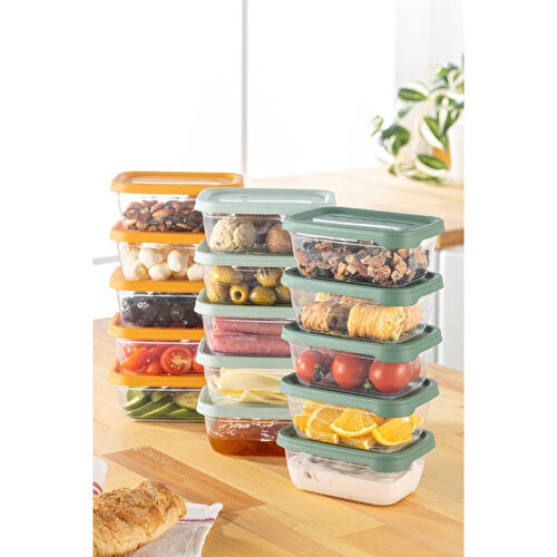 Vienev 15'li 400 Ml Bono Dikdörtgen Saklama Kabı Seti Renkli Vienev 15'li 400 Ml Bono Dikdörtgen Saklama Kabı Seti Renkli