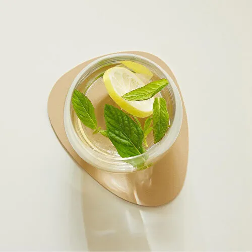 Home Wave 4'lü Bej/taş Renk Suni Deri Bardak Altlığı 13 X 11.5 Cm