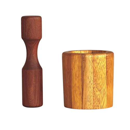 Kaf Ahşap İroko-Sapelli Havan / Reyhan