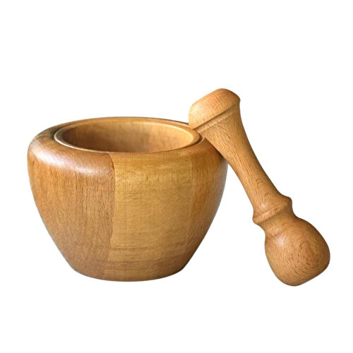 Kaf Ahşap Kayın Havan / Tarhun