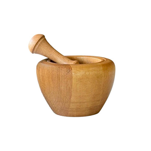 Kaf Ahşap Kayın Havan / Tarhun