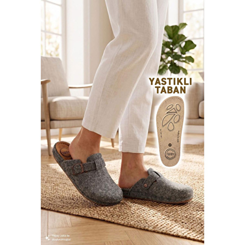 Twigy Tuana Kadın,garson Boy Ev Terliği Füme 36/40
