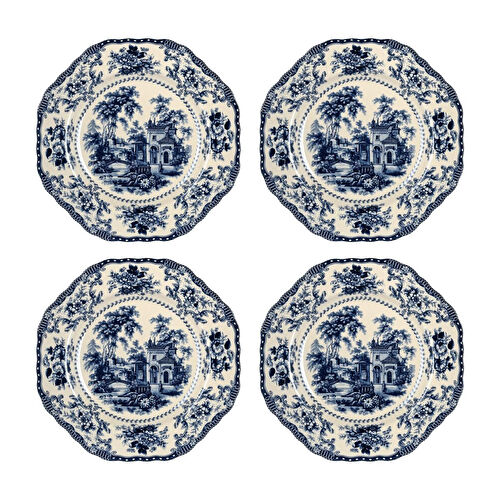 Lucky Art Florantine 27cm 4lu Tabak Seti Mavi