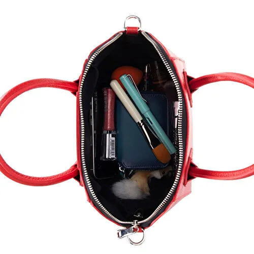 Bloominbag Aria Crimson Rouge Small Hakiki Deri Kadın El & Omuz Çantası