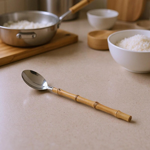 Bambum Mundo Bambu Saplı Kaşık 32*5cm Bambum Mundo Bambu Saplı Kaşık 32*5cm