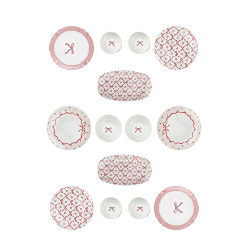 Bambum Moderna 14 Parça Kahvaltı Takımı Ribbon