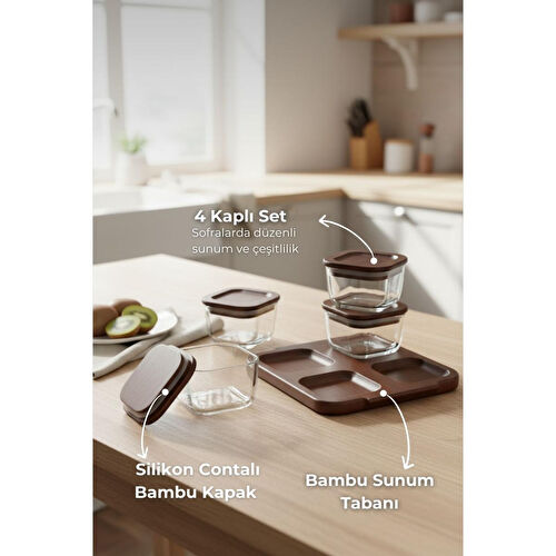 Bambum Nero Enzo 9 Parça Cam Kahvaltılık