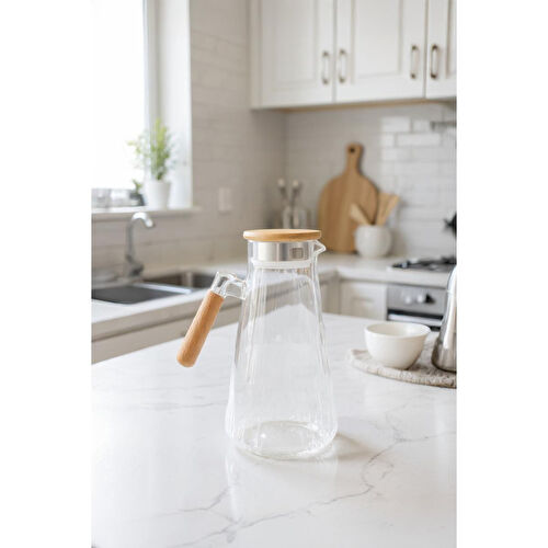 Bambum Buzul Bambu Kapaklı Cam Sürahi Bambum Buzul Bambu Kapaklı Cam Sürahi