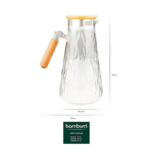 Bambum Buzul Bambu Kapaklı Cam Sürahi Bambum Buzul Bambu Kapaklı Cam Sürahi